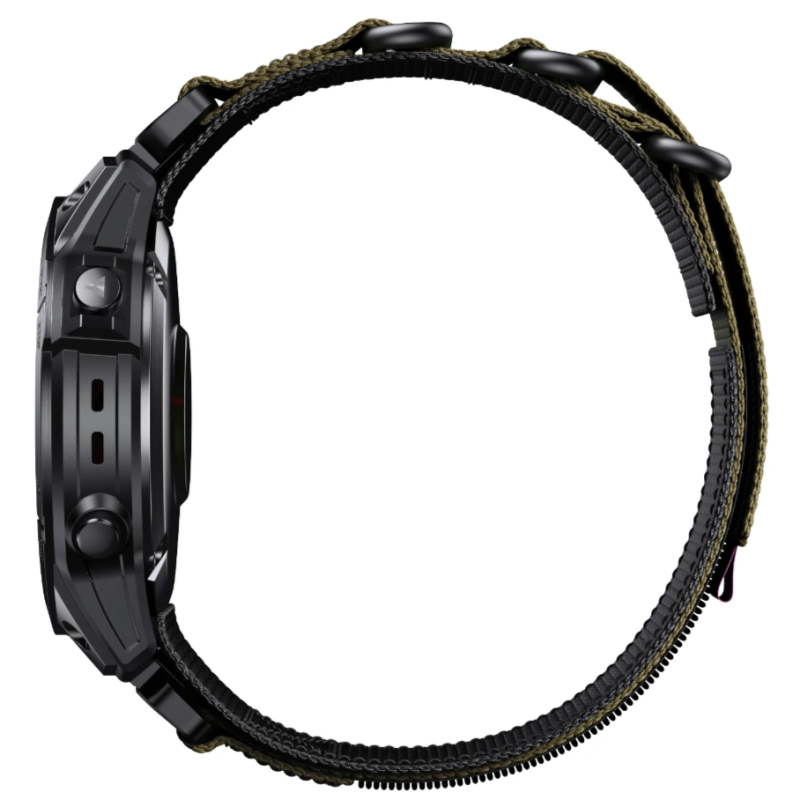 Тканевий ремінець для Garmin Fenix 7 / 6-6 Pro / 6 Supphire / Fenix 5-5 Plus / Foreruner 945 / MARQ / 22 мм Зелений + чорний