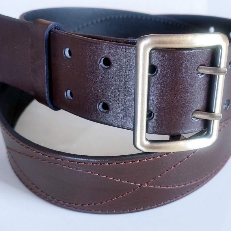 Ремінь військовий портупея шкіряний. Коричневий 1400