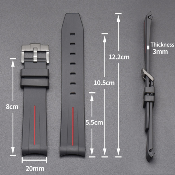 Силіконовий ремінець для годинника Omega Swatch Чорний з білим