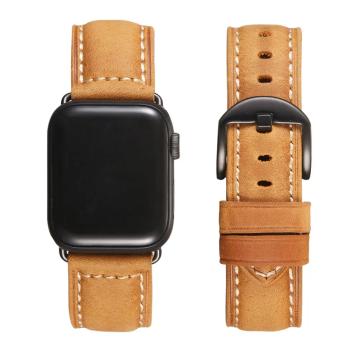 Ремінець із натуральної шкіри Crazy horse для Apple Watch 38 / 40 / 41 / 42 / 44 / 45 / 49 мм Коричневий