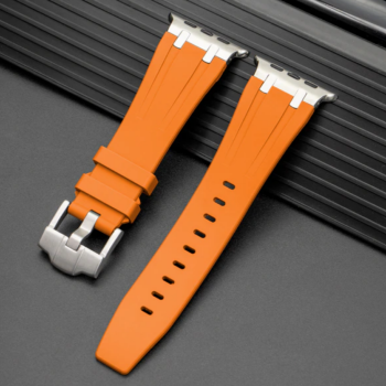 Ремінець преміум'якість для Apple Watch Ultra 49 / 45 / 44 / 42 mm Жовтогарячий із сірим