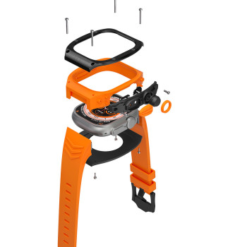 Ремінець, безель (рант) для Apple Watch Ultra 49 mm Чорний із сірим