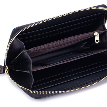 Жіночий гаманець на блискавці з натуральної шкіри з малюнком