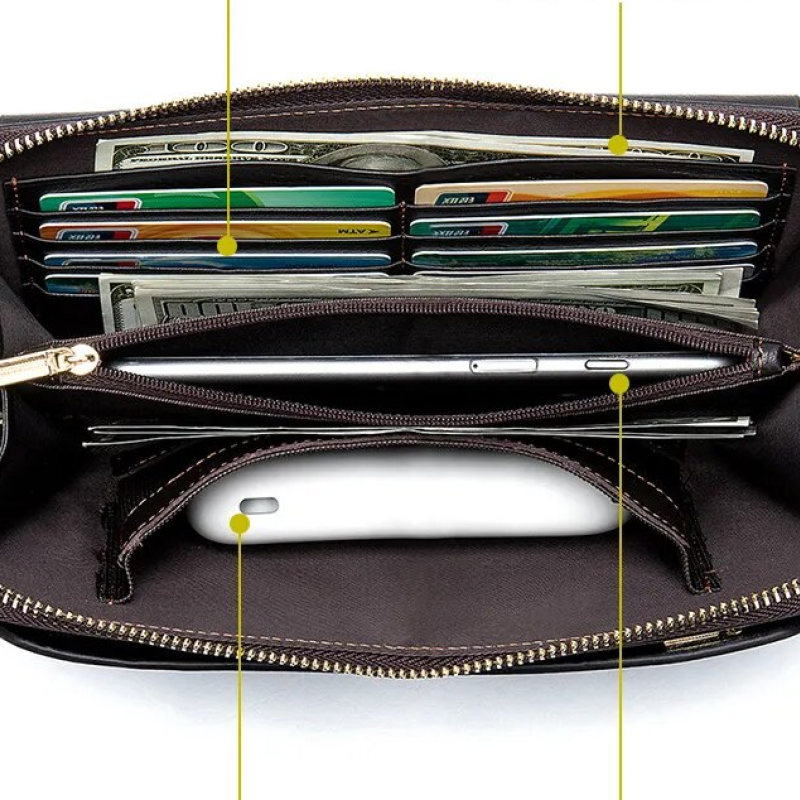 Чоловіче портмоне з натуральної шкіри Чорний