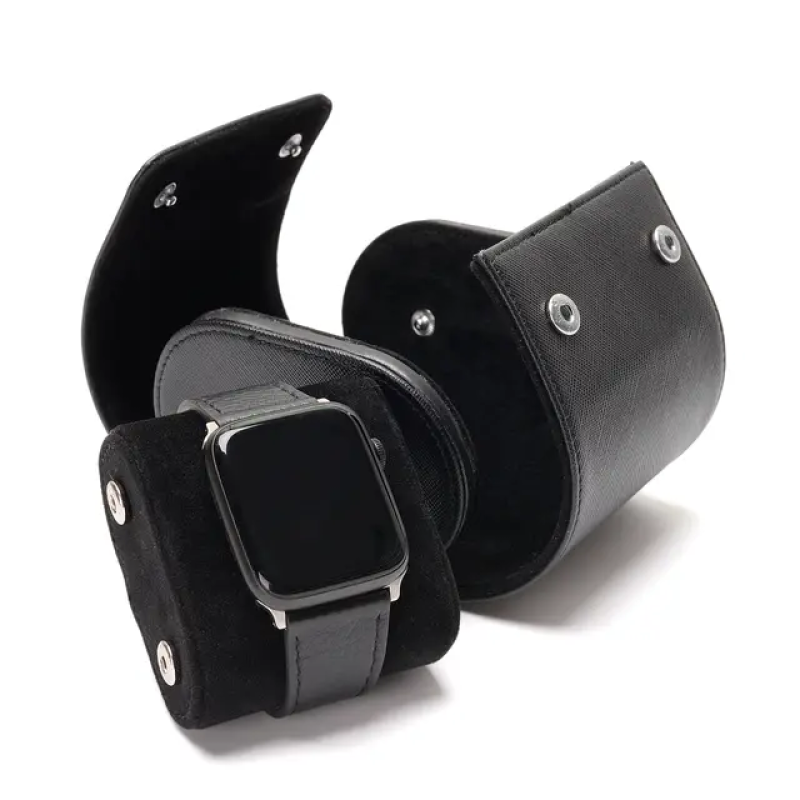 Бокс, скринька, футляр для зберігання годинника на 1 відділення Чорний