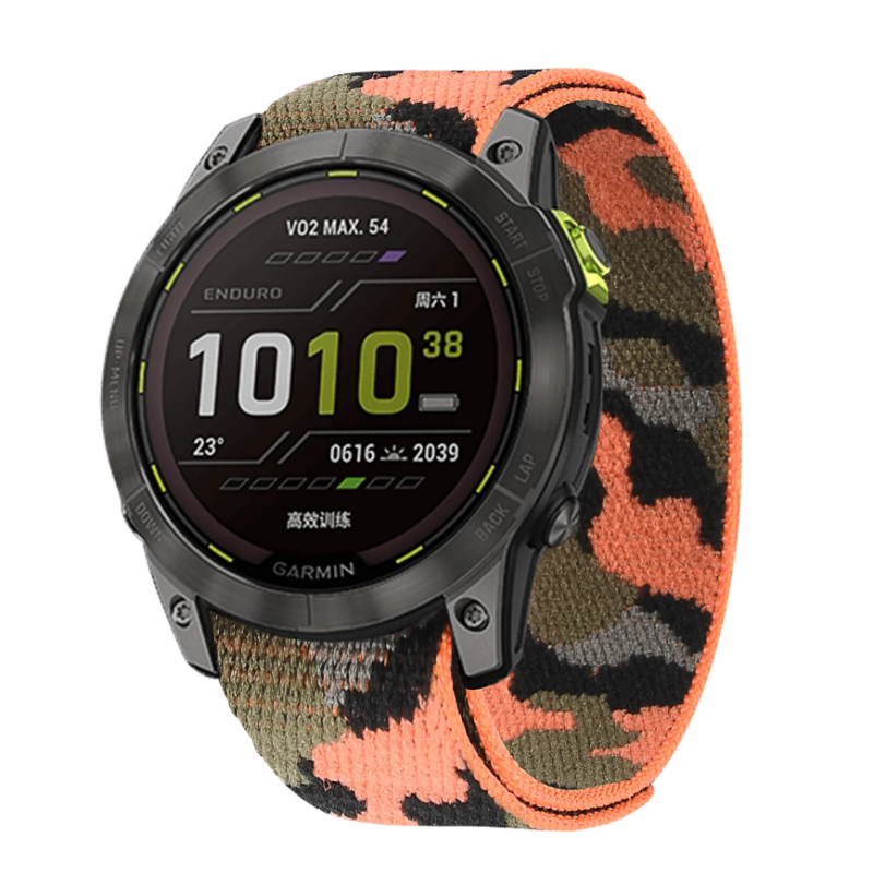 Тканинний ремінець для Garmin Fenix 7X/6X Pro/6X Pro Solar/Fenix 5X/5X Plus/Fenix 3 HR/Quatix 3/26 мм Жовтогарячий камуфляж