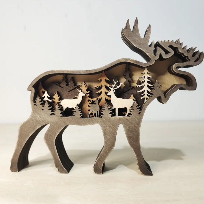 Декоративна дерев'яна іграшка-пазл 3D  "Олень"