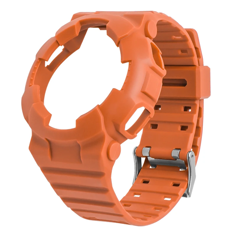 Casio ремінець + безель (рант) для G-SHOCK GA-100 / GA-110 / GA-120 / GD-100 / GD-120/GAX-100/GLS-100 Матовий Жовтогарячий