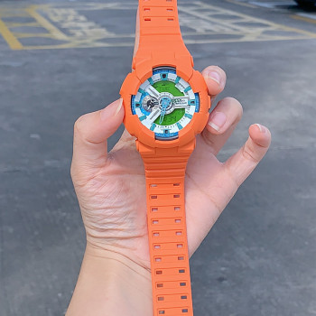 Casio ремінець + безель (рант) для G-SHOCK GA-100 / GA-110 / GA-120 / GD-100 / GD-120/GAX-100/GLS-100 Матовий Жовтогарячий