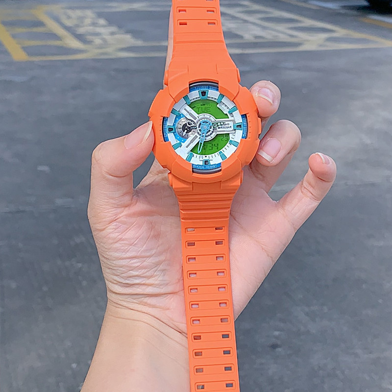 Casio ремінець + безель (рант) для G-SHOCK GA-100 / GA-110 / GA-120 / GD-100 / GD-120/GAX-100/GLS-100 Матовий Жовтогарячий