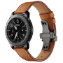 Шкіряний ремінець  Samsung Galaxy Watch 3 45mm / Gear S3 Frontier / Galaxy Watch 46 мм і д. Коричневий із чорною застібкою