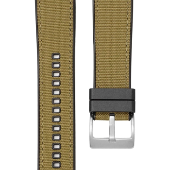 Ремінець для годинника, каучук + тканина  із системою швидкої заміни, 22 мм Хакі