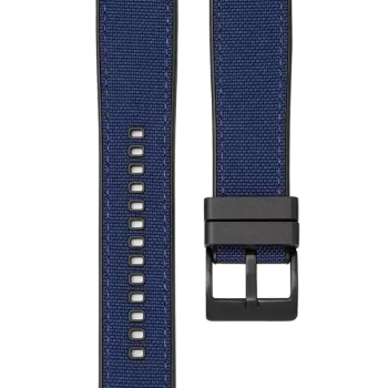 Ремінець для годинника, каучук + тканина  із системою швидкої заміни, 22 мм Синій чорна застібка