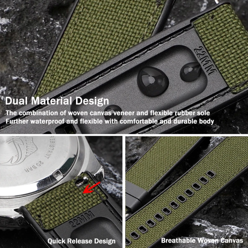 Ремінець  каучук + тканина для Samsung Galaxy Watch 3 45m / Gear S3 Frontier / Galaxy Watch 46 мм і д.