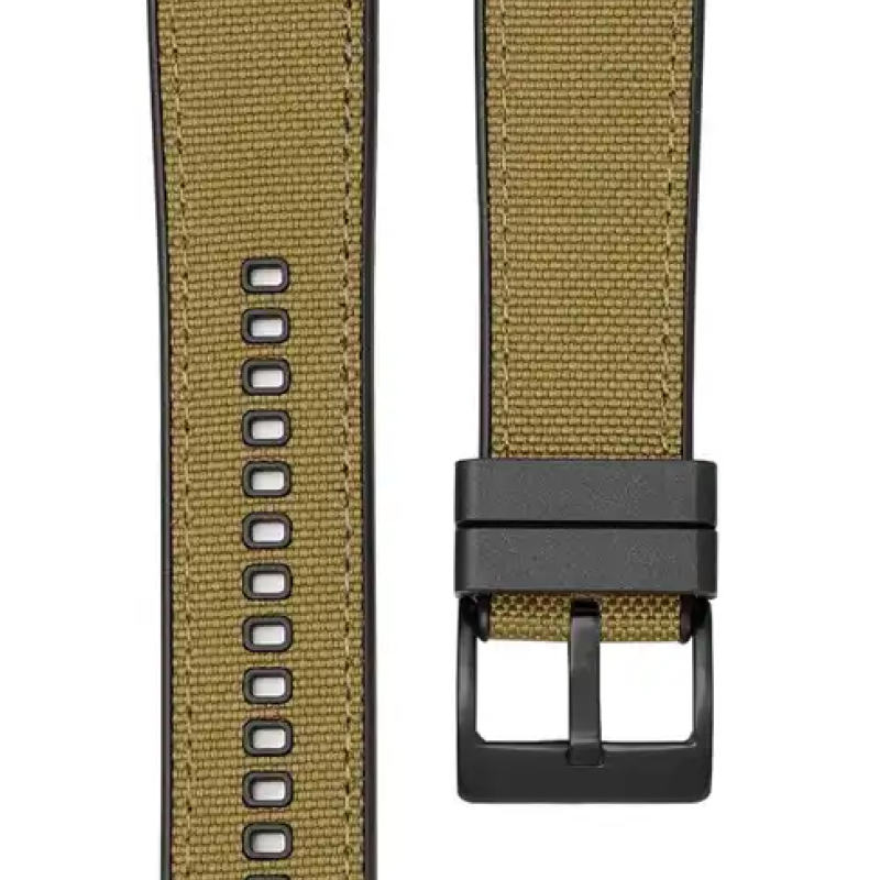 Ремінець  каучук + тканина для Samsung Galaxy Watch 3 45m / Gear S3 Frontier / Galaxy Watch 46 мм і д. Хаки черная застежка