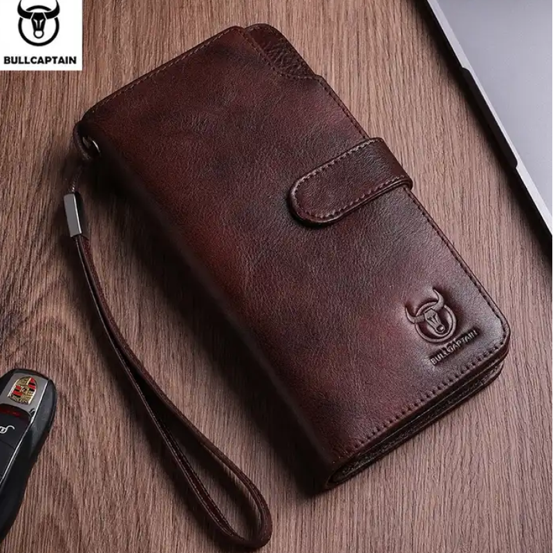 Клатч-гаманець із натуральної шкіри. Коричневий