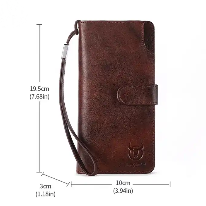 Клатч-гаманець із натуральної шкіри. Коричневий