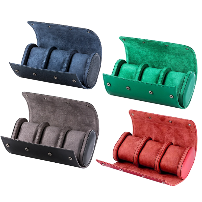 Бокс, шкатулка, футляр для годинників на 3 відділення. Червона