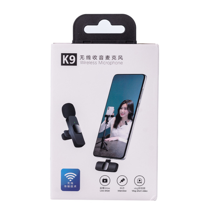 Мікрофон петличний бездротовий K9 2в1 для Iphone та Android Lightning та Type-C