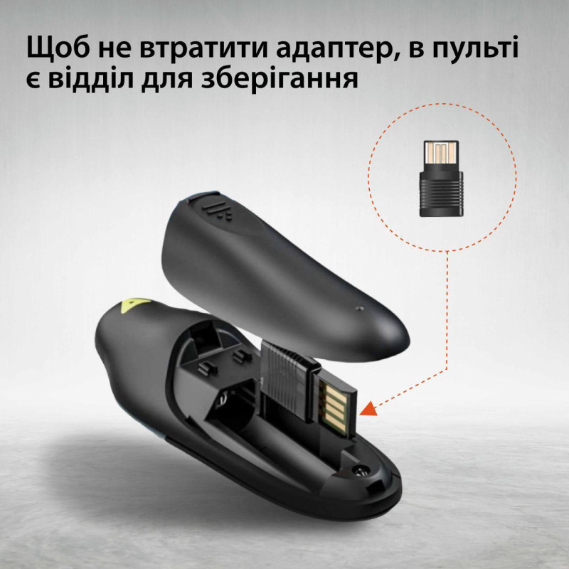 Пульт для презентацій зі USB лазерна указка на 100 м клікер презентер на 10м R2