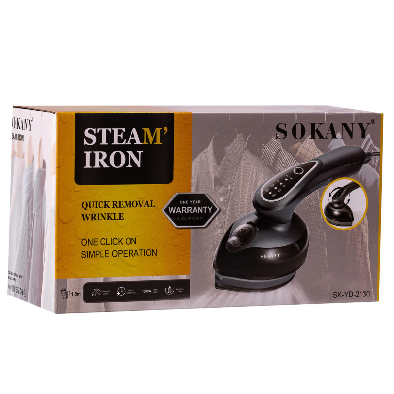 Відпарювач портативний для одягу 1600 Вт дорожня міні праска для сухого та вологого прасування Sokany