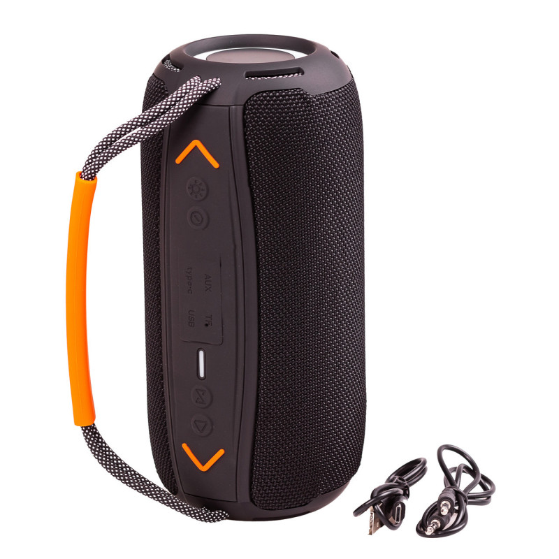 Портативна колонка Bluetooth бездротова з підсвічуванням акумулятор USB 2400 mah AUX BOOMBOX 360