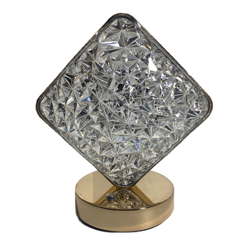 Нічник світлодіодний акумуляторний з USB настільний світильник сенсорний 3 режими роботи 3D Ромб 5 Вт DIAMOND