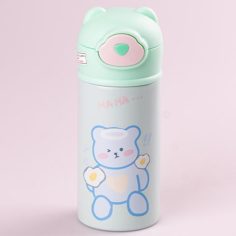 Термос дитячий з поїльником 300 мл термокухоль із нержавіючої сталі до 12 годин М'ятний