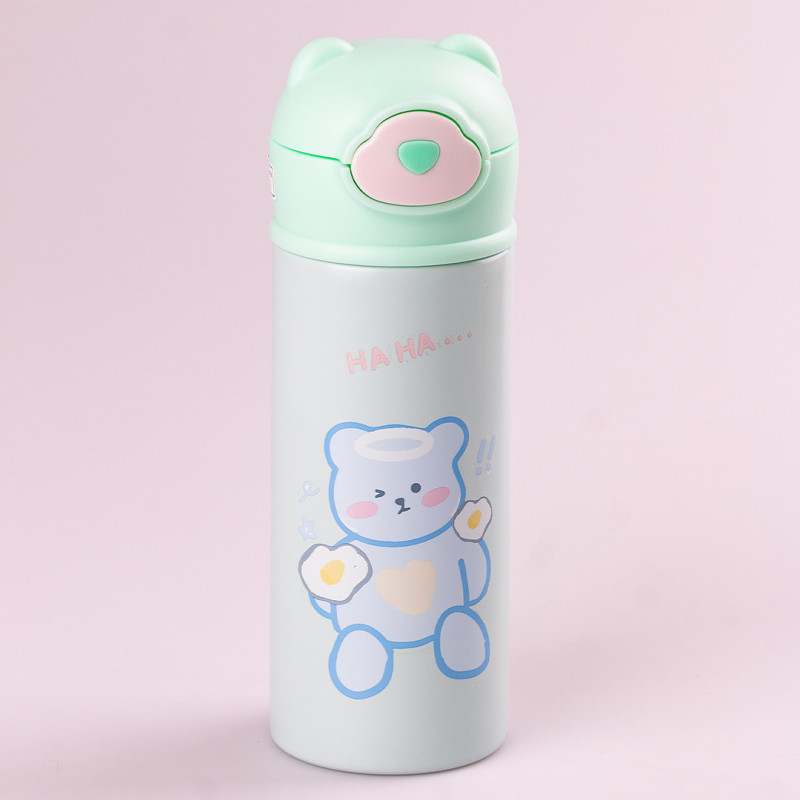 Термос дитячий з поїльником 420 мл термокухоль із нержавіючої сталі до 12 годин М'ятний