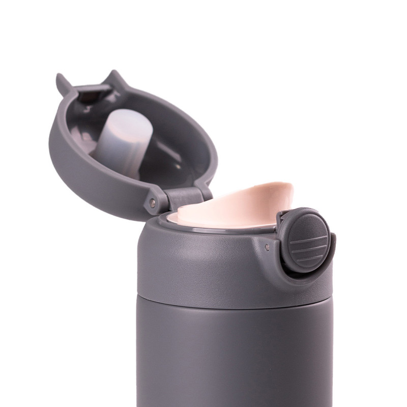 Термос металевий 280 мл термокухоль із нержавіючої сталі до 12 годин Сірий