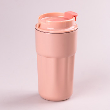 Термос металевий 450 мл термокухоль із нержавіючої сталі до 12 годин Рожевий