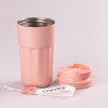 Термос металевий 450 мл термокухоль із нержавіючої сталі до 12 годин Рожевий