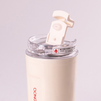 Термос металевий 300 мл термокухоль з трубочкою з нержавіючої сталі до 12 годин Бежевий