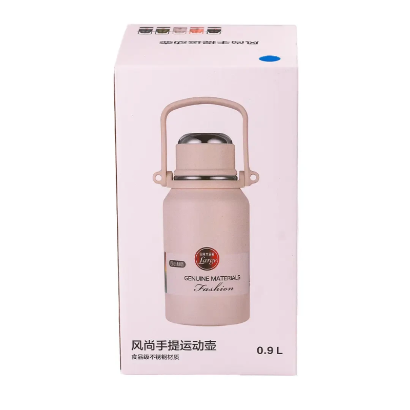 Термос із нержавіючої сталі 900 мл з ручкою тримає тепло до 12 годин Чорний