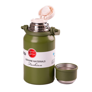 Термос із нержавіючої сталі 900 мл з ручкою тримає тепло до 12 годин Зелений