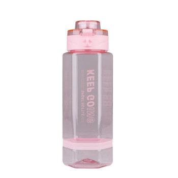 Пляшка для води на 760 мл фляга прозора для напоїв з дозатором та ремінцем