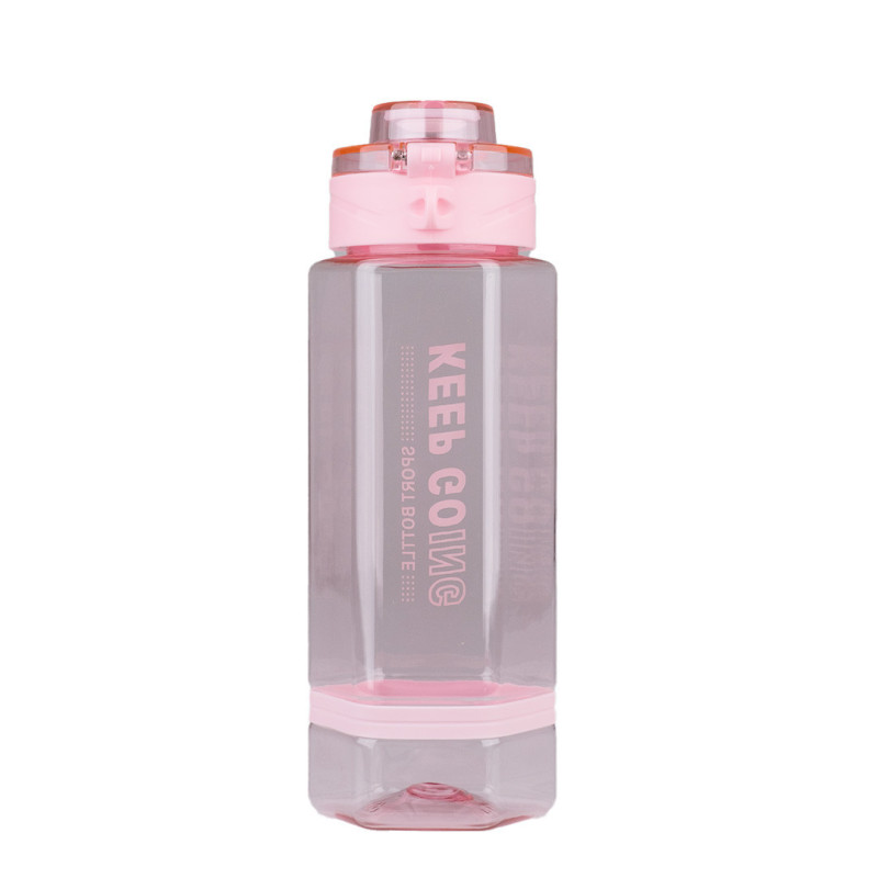 Пляшка для води на 760 мл фляга прозора для напоїв з дозатором та ремінцем