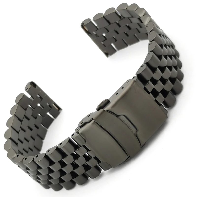 Браслет для годинника з нержавіючої сталі 22 мм, кріплення край рівний / півмісяць