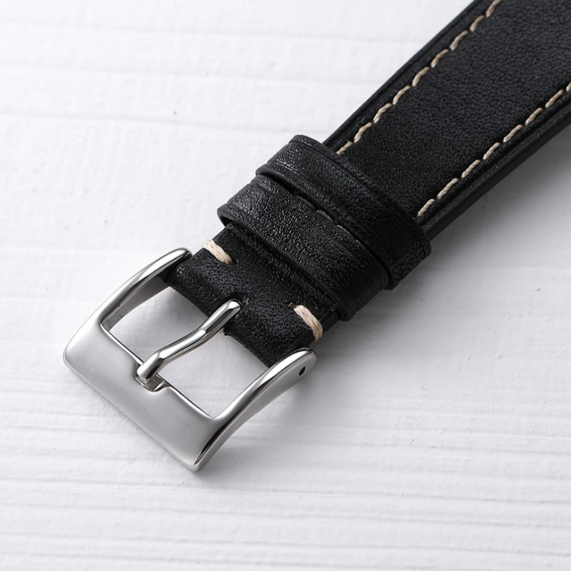 Ремінець для годинника з натуральної шкіри, із системою швидкої заміни 22 мм Темно-коричневий