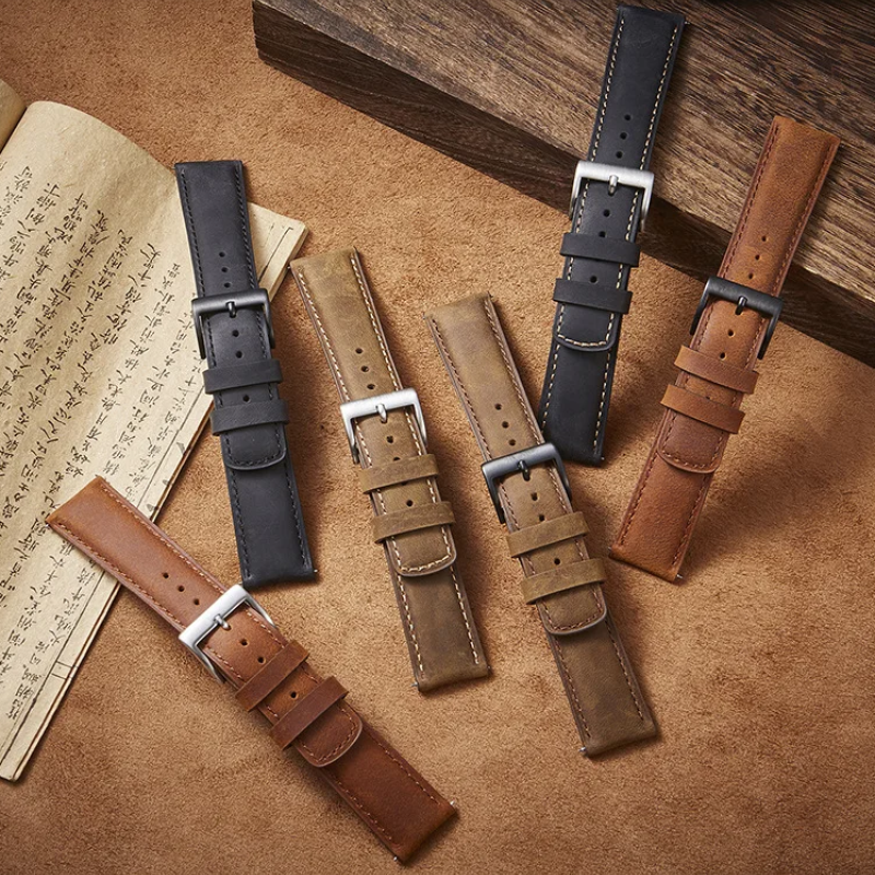 Ремінець для годинника з натуральної шкіри  із системою швидкої заміни 20 мм
