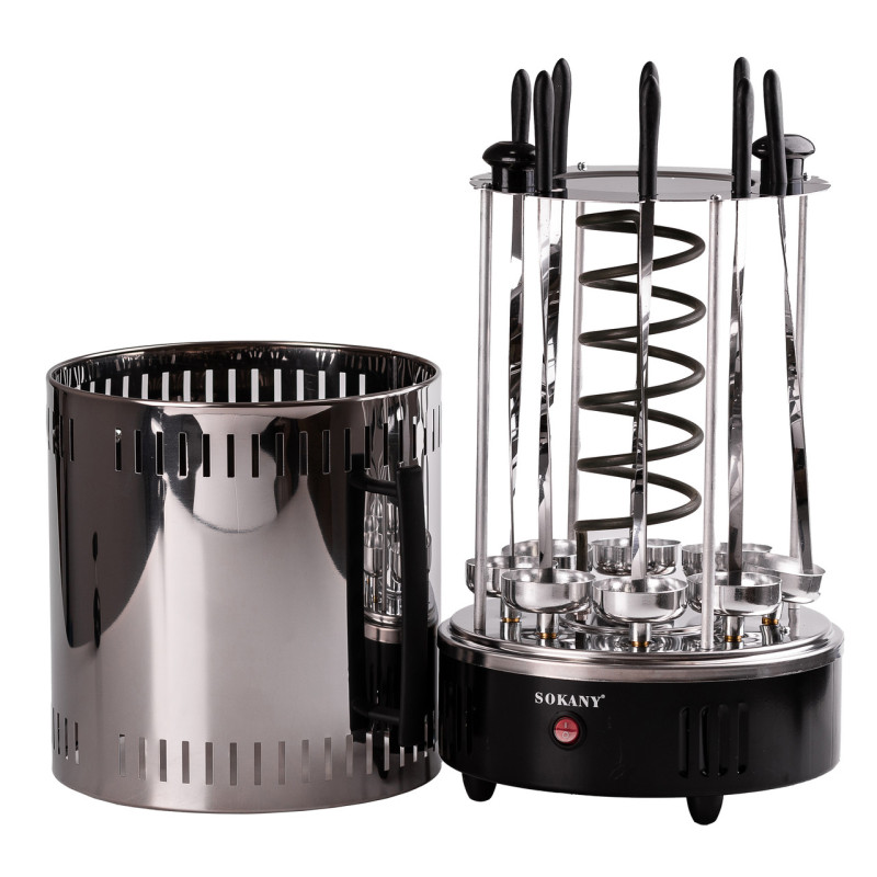 Електрошашличниця вертикальна 8 шампурів аерогриль 1500 Вт Sokany SK-6113