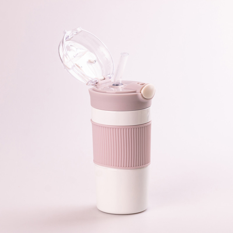 Термос із поїлкою 400 мл ізольований із нержавіючої сталі до 12 годин Бежевий