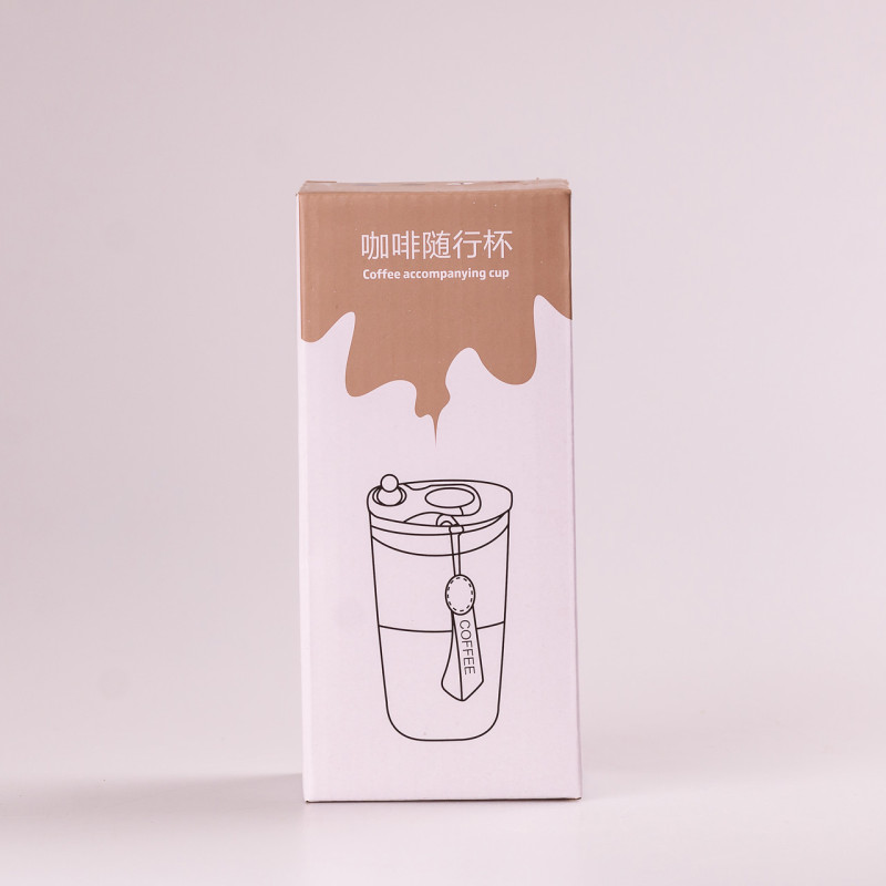 Термос із нержавіючої сталі 420 мл із ремінцем температура до 12 годин Коричневий