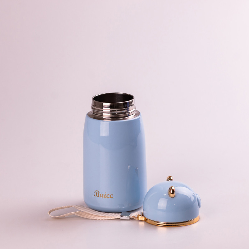 Термос металевий 380 мл з нержавіючої сталі до 12 годин Блакитний