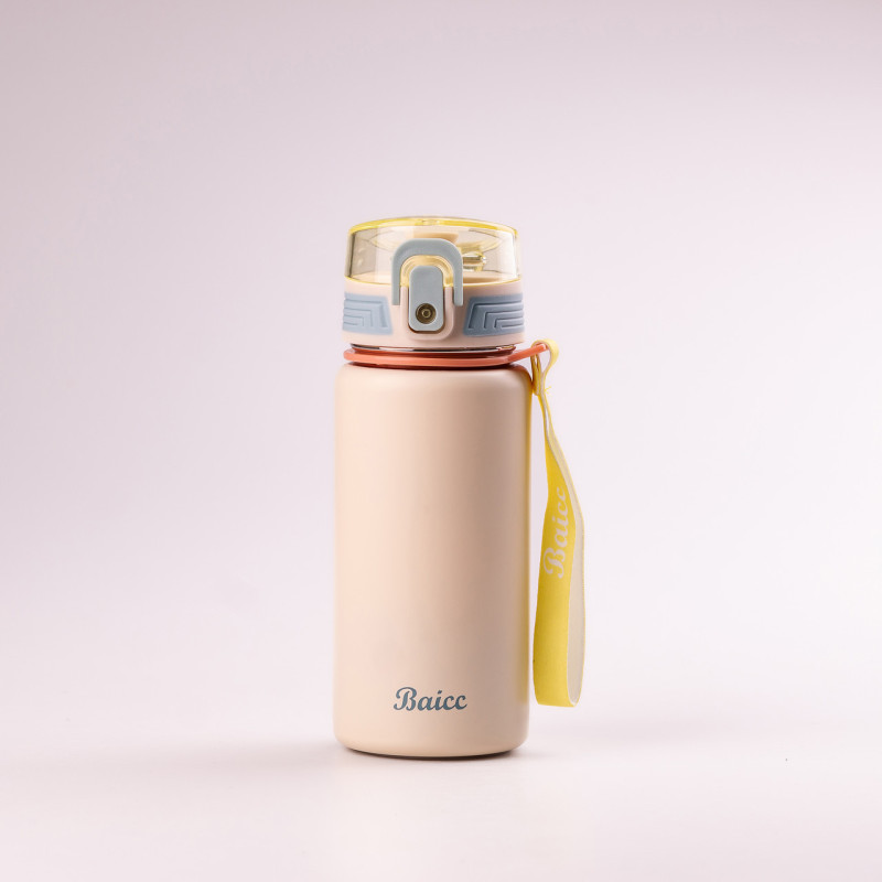 Термос з напувалкою 350 мл термокухоль з нержавіючої сталі до 12 годин Жовтий