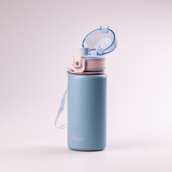 Термос з напувалкою 350 мл термокухоль з нержавіючої сталі до 12 годин Блакитний