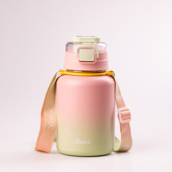 Термос із трубочкою та ремінцем 600 мл з нержавіючої сталі до 12 годин трояндів