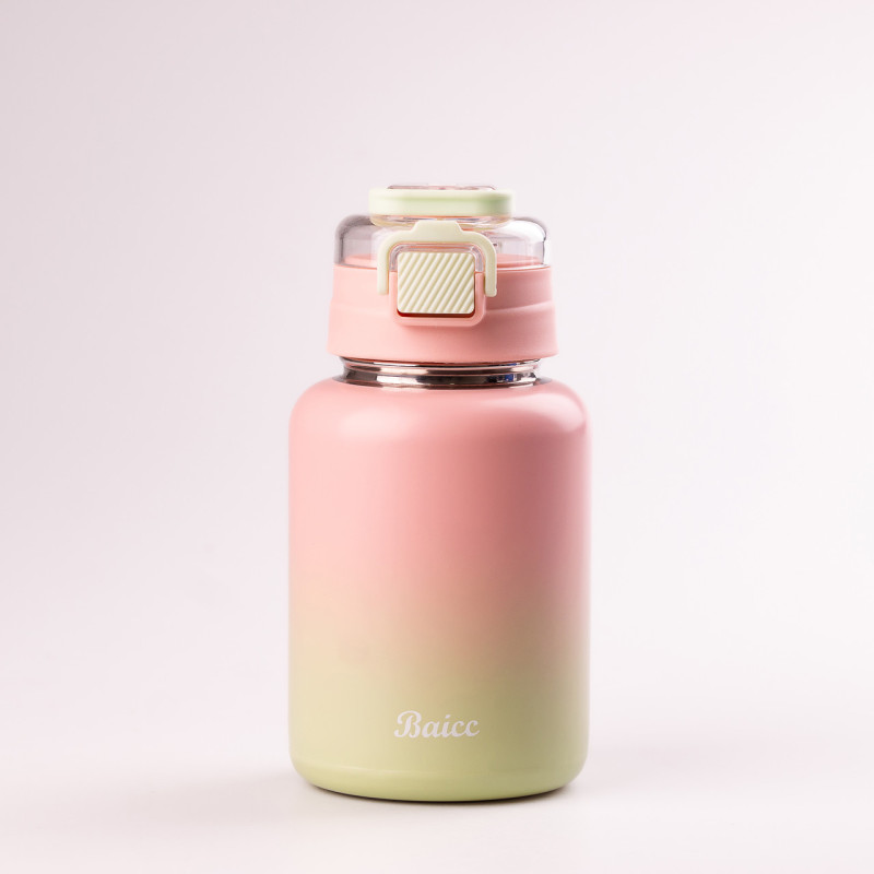 Термос із трубочкою та ремінцем 600 мл з нержавіючої сталі до 12 годин трояндів