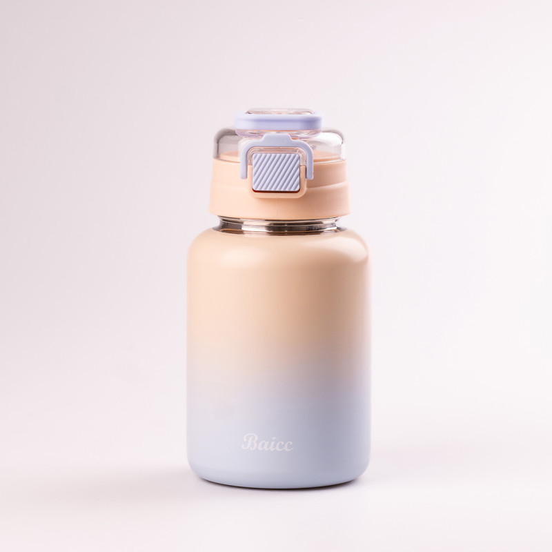 Термос із трубочкою та ремінцем 600 мл з нержавіючої сталі до 12 годин Жовтий