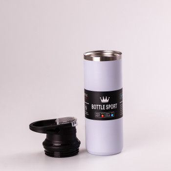 Термос металевий 500 мл термокружка з нержавіючої сталі ручкою до 12 годин Фіолетовий